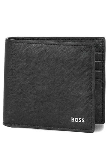 Logo 50485600 001 Saffiano Men's Half Wallet 989523 - HUGO BOSS - BALAAN 1