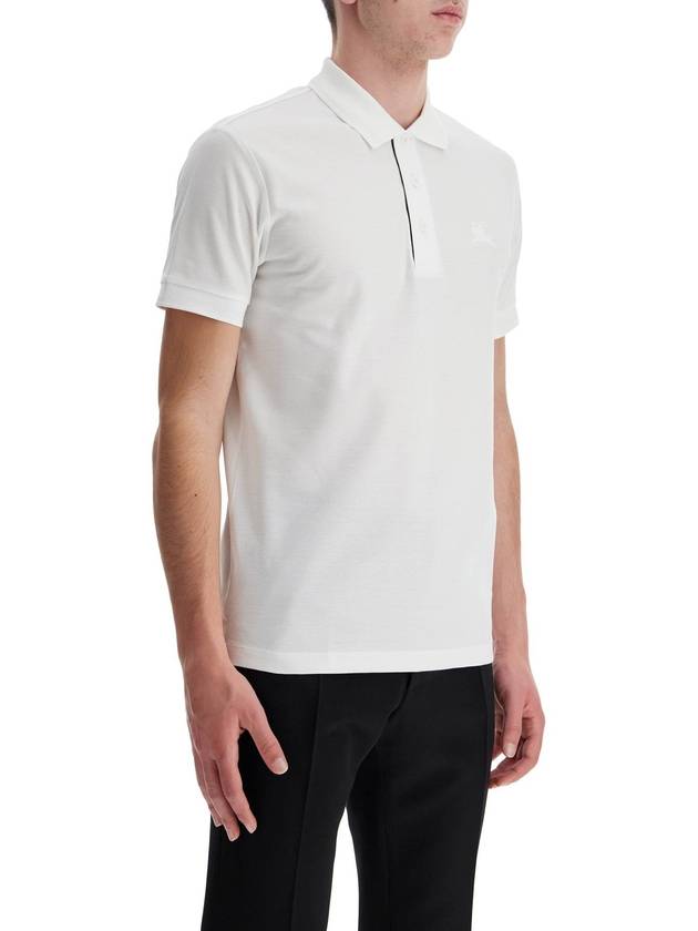 white cotton polo with embroidered logo - BURBERRY - BALAAN 2