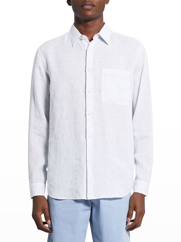 Olympic Multi-Summer Linen Long Sleeve Shirt White - THEORY - BALAAN 3