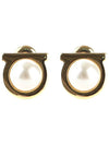 Gancini pearl earrings gold - SALVATORE FERRAGAMO - BALAAN 2