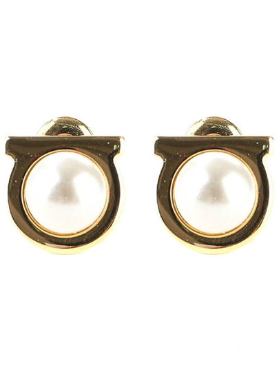 Gancini pearl earrings gold - SALVATORE FERRAGAMO - BALAAN 2