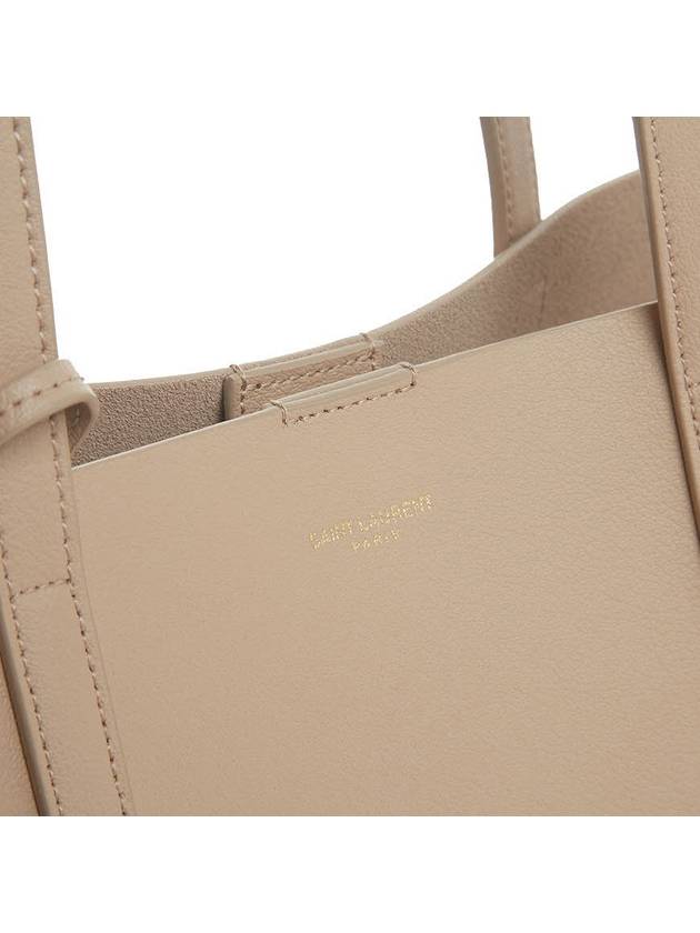 East West Shopper Tote Bag Dark Beige - SAINT LAURENT - BALAAN 8