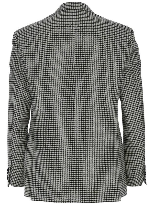 Black And White Single-Breasted Jacket With Houndstooth In Wool Man - RVR LARDINI - BALAAN 2