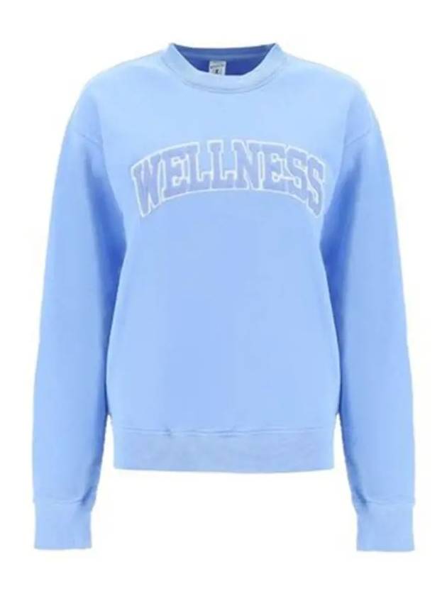 Wellness Crew Neck Cotton Sweatshirt Light Blue - SPORTY & RICH - BALAAN 6