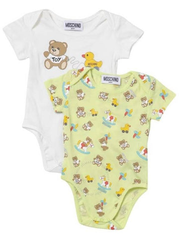 Moschino Infant Teddy Bear-Print Cotton Bodysuit - Pack of Two, Size 3/6M - MOSCHINO - BALAAN 1