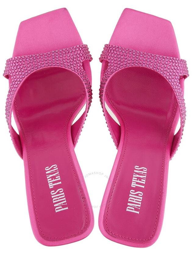 Paris Texas Ladies Pink Ruby Crystal Embellished Kate Mules Brand Size 35 US Size 5 - PARIS TEXAS - BALAAN 3