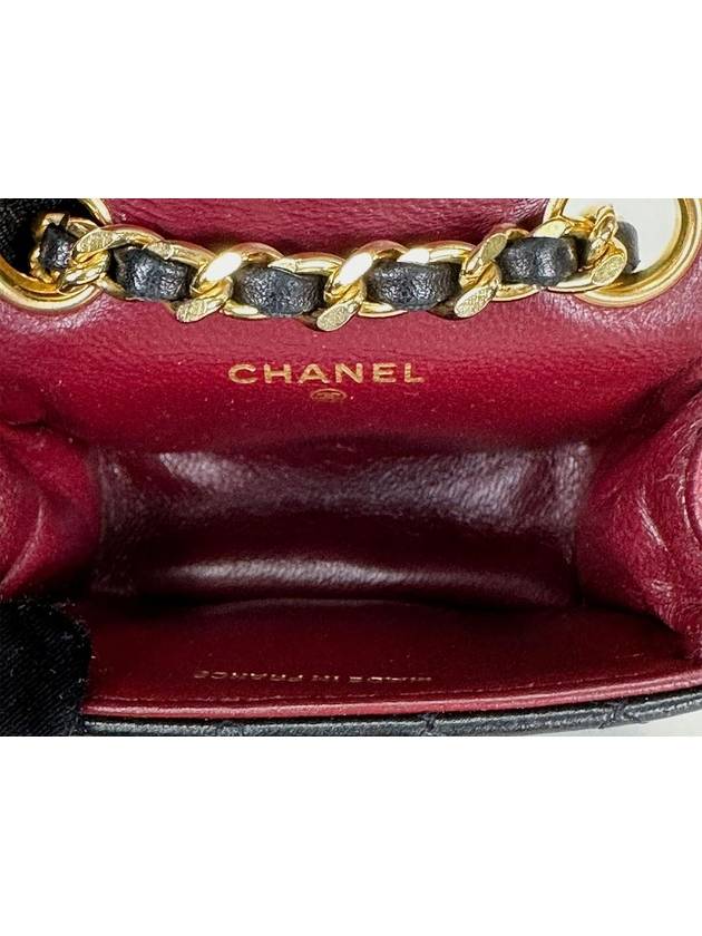 Black Lambskin Micromini Chain Belt Bag 3VCHB27436 - CHANEL - BALAAN 9