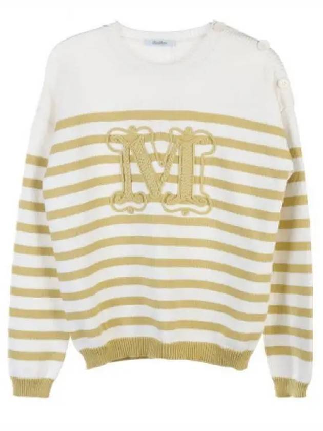 Women's Ragno Striped Knit Top Yellow - MAX MARA - BALAAN 2