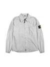 Organic Cotton Shirt Zip Up Jacket Grey - STONE ISLAND - BALAAN 2