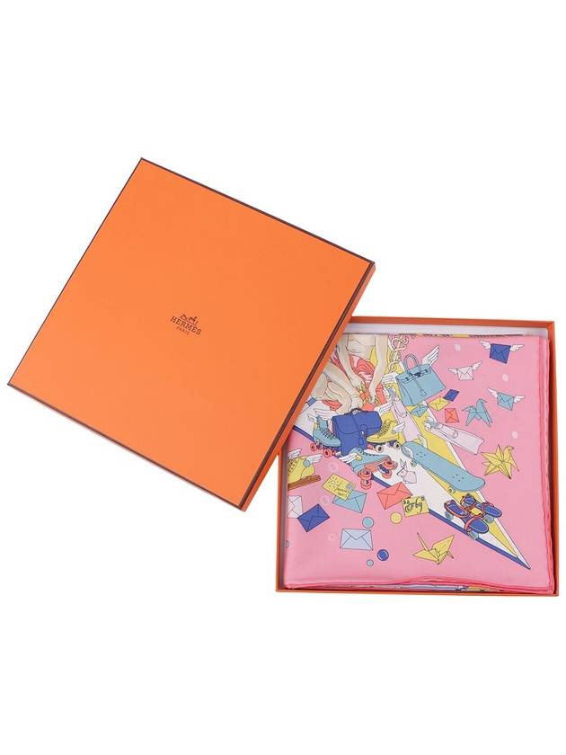 Flagship Silk 90 Scarf Rose - HERMES - BALAAN 3