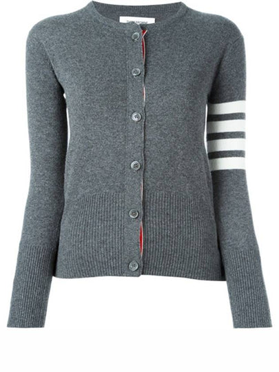 Cashmere Crew Neck Cardigan Medium Grey - THOM BROWNE - BALAAN 2