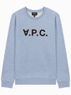 Logo Crewneck Cotton Sweatshirt Light Blue - A.P.C. - BALAAN 1