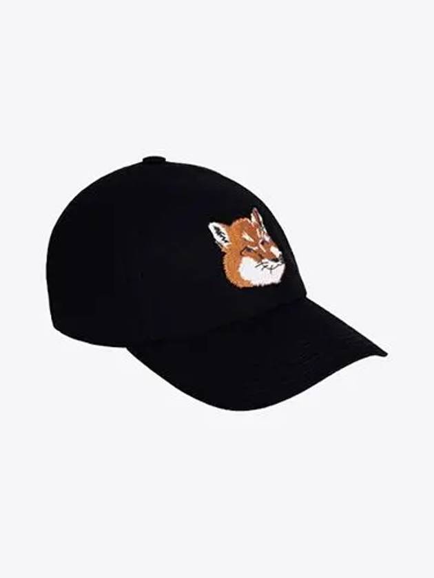 Large Fox Head Embroidered 6P Ball Cap Black - MAISON KITSUNE - BALAAN 2