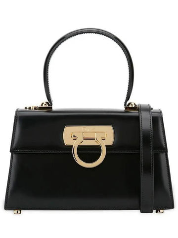 Women's Iconic Top Handle Cross Bag Black - SALVATORE FERRAGAMO - BALAAN 1