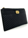 Caviar Boy Chevron Bill Pouch Long Wallet - CHANEL - BALAAN 4