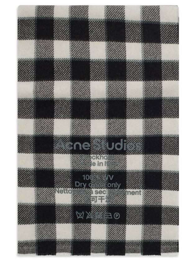 Logo Wool Check Muffler Black White - ACNE STUDIOS - BALAAN 2