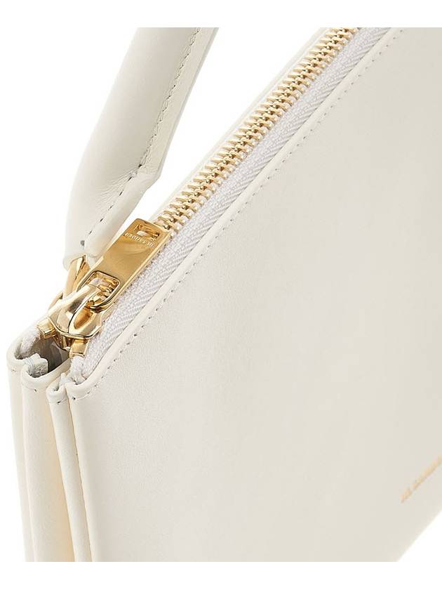 Leather Logo Clutch Bag White - JIL SANDER - BALAAN.
