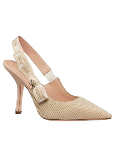 J'adior Cotton Embroidered Slingback Heels Beige - DIOR - BALAAN 2