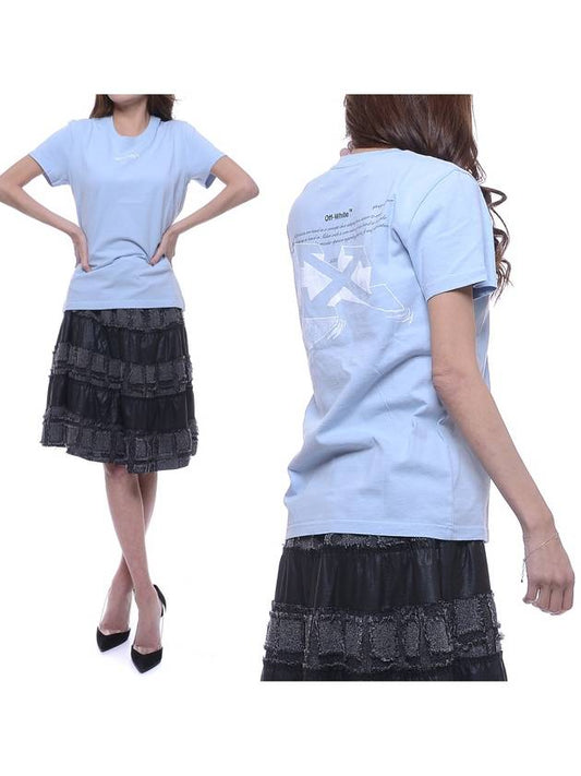 Women's Arrow Sketch Short Sleeve T-Shirt Light Blue - OFF WHITE - BALAAN 2