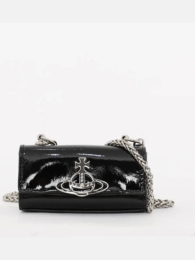 ORB Logo Patent Leather Clutch Bag Black - VIVIENNE WESTWOOD - BALAAN 4