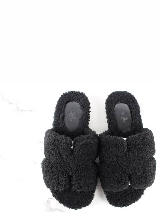 Izmir shearling sandals slippers black 43 280 - HERMES - BALAAN 8