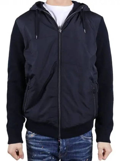 Men's Waffle Knit Nylon Bomber Jacket Navy - HERNO - BALAAN 2