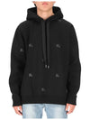 Equestrian Night Print Hooded Black - BURBERRY - BALAAN.