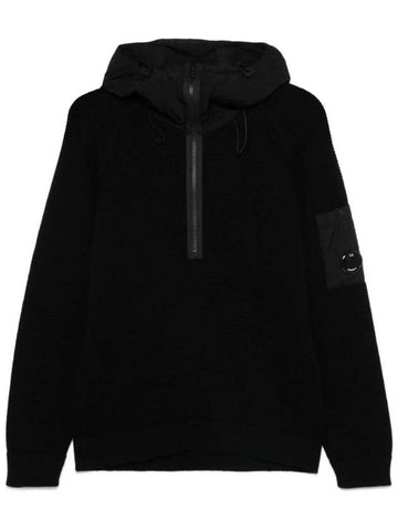 Lens Detail Knit Hoodie Black - CP COMPANY - BALAAN 1