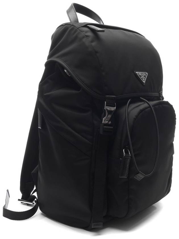 Re-Nylon Saffiano Leather Backpack Black - PRADA - BALAAN 4