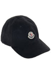 Logo patch corduroy Corduroy ball cap black - MONCLER - BALAAN 4