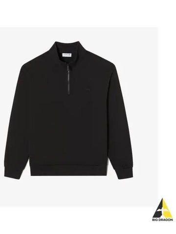 Men s Sweaterlike Half Zip Up Sweatshirt Black - LACOSTE - BALAAN 1