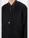 Mohair V-neck Relaxed Fit Wool Cardigan Black - OUR LEGACY - BALAAN 3