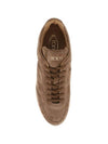 Stamp Logo Suede Low Top Sneakers Brown - TOD'S - BALAAN 3