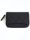 Classic Zipped Coin Purse Grained Calfskin & Gold Black - CHANEL - BALAAN 3