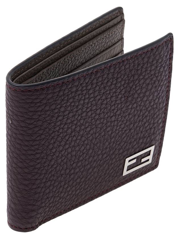 Baguette Leather Half Wallet Burgundy - FENDI - BALAAN 3