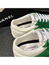 Men's Sneakers Suede Calfskin White Green - CHANEL - BALAAN 7