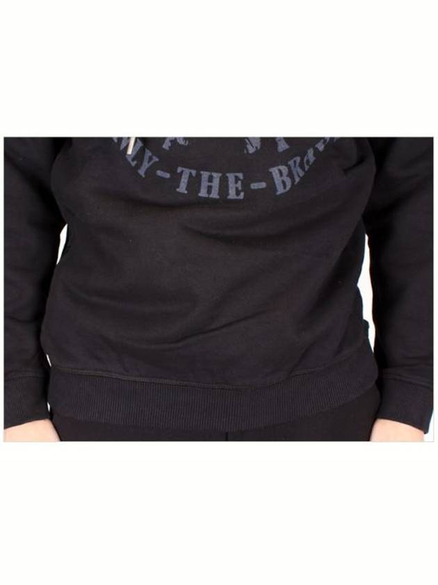 Graphic Print Cotton Hoodie Black - DIESEL - BALAAN 10