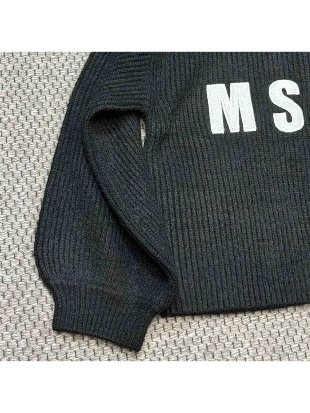 Kids Logo Crop Hooded Sweater Black - MSGM - BALAAN 3