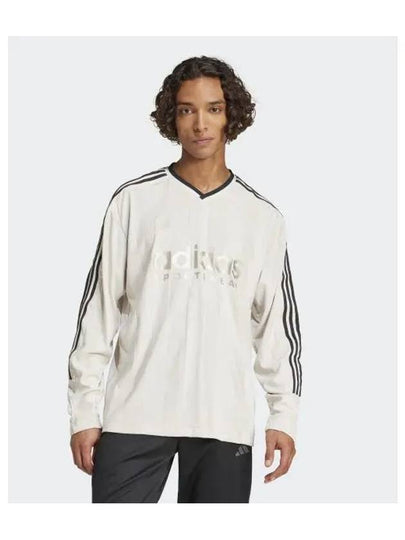 House of Tiro Jacquard Jersey Long Slevee T Shirt Ivory - ADIDAS - BALAAN 2