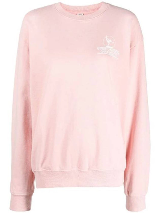Gymnastics Logo Print Cotton Sweatshirt Pink - SPORTY & RICH - BALAAN 1