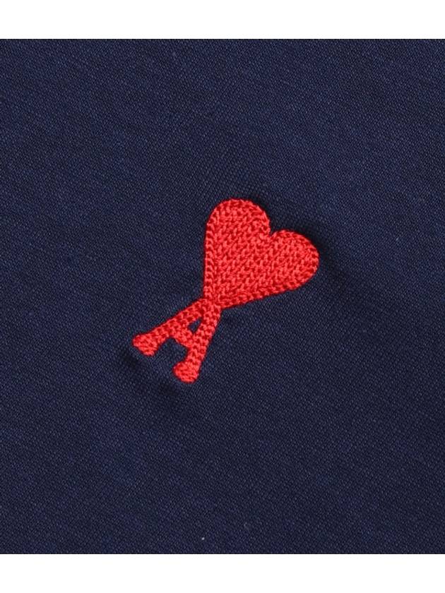 Small Heart Logo Short Sleeve T-Shirt Navy - AMI - BALAAN 6