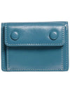 Le Mask Dot Pocket 3-fold Half Wallet Coin Bill Card Wallet Dusty Blue - LE MASQUE - BALAAN 1