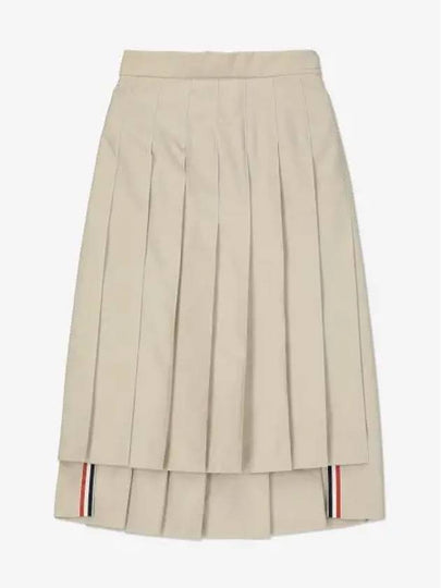 Classic Typewriter Midi Pleated Skirt Khaki - THOM BROWNE - BALAAN 2