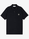 Pique Stretch Cotton Short Sleeve Polo Shirt Navy - STONE ISLAND - BALAAN 3