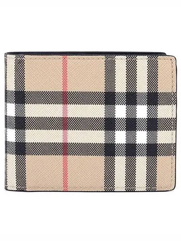 E Canvas Vintage Check Half Wallet Beige - BURBERRY - BALAAN 1