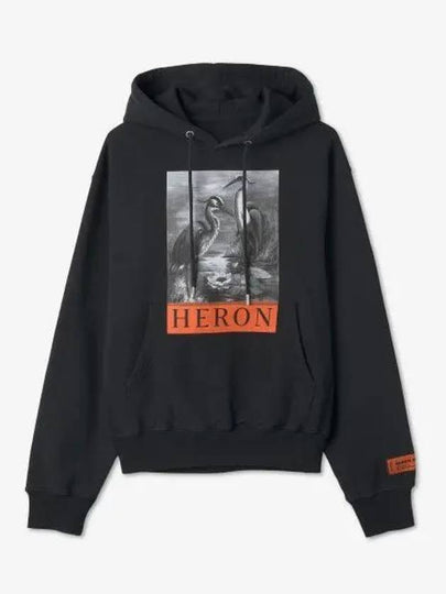 Preston Graphic Print Cotton Hoodie Black - HERON PRESTON - BALAAN 2