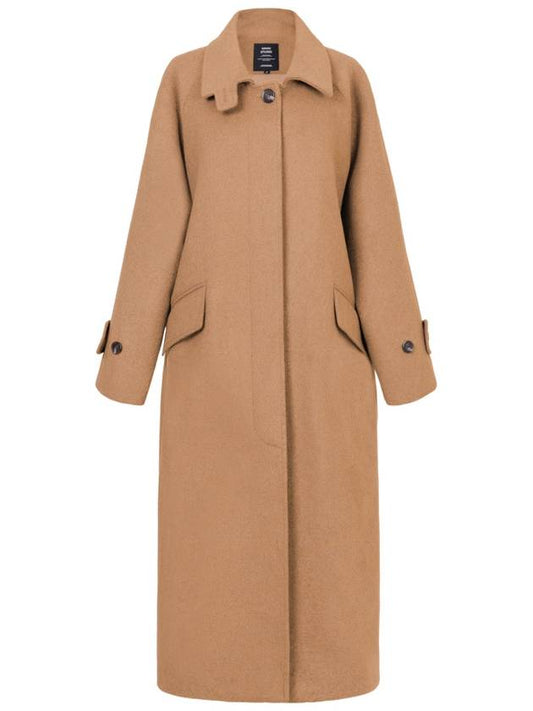 Mars wool hidden button back slit long coat light brown MARS10LB - RAMUSTUDIO - BALAAN 2