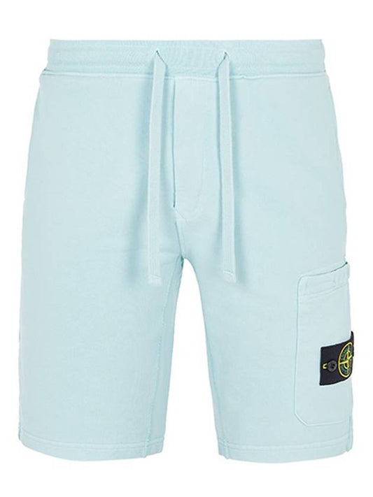 Men's Wappen Patch Bermuda Shorts Blue - STONE ISLAND - BALAAN 2