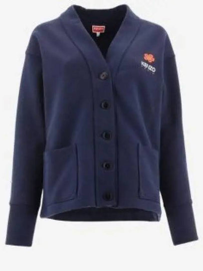 Boke Flower Cotton Cardigan Navy - KENZO - BALAAN 2