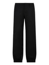 Triangle Logo Wool Straight Pants Black - PRADA - BALAAN 2